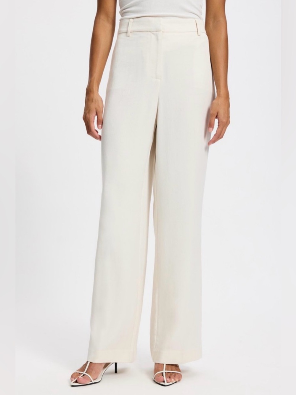 Rachel Zoe Off-White Straight Leg Pants